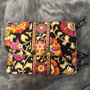 Vera Bradley Women's Floral Black Jewelry or Bits Bag